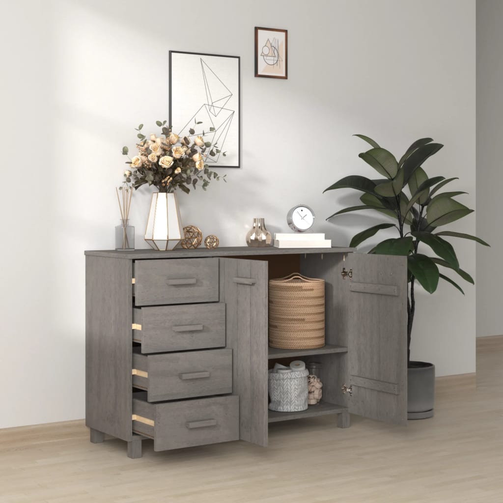 Šoninė spintelė HAMAR, šviesiai pilka, 113x40x80cm, pušis