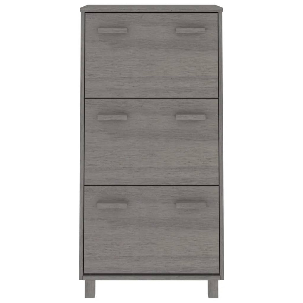 Shoe cabinet HAMAR, light grey, 59.5x35x117cm, pine