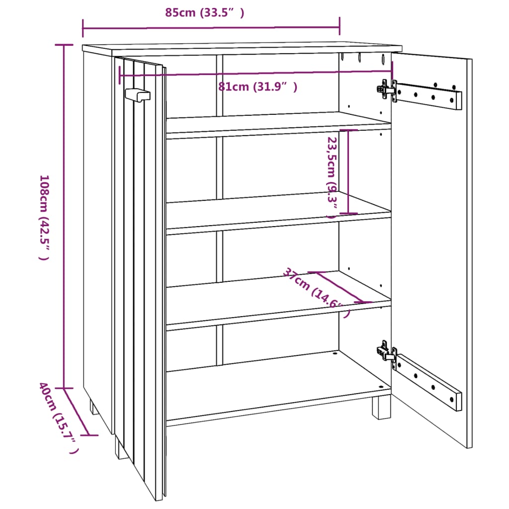 Apavu skapis HAMAR, gaiši pelēks, 85x40x108cm, priede