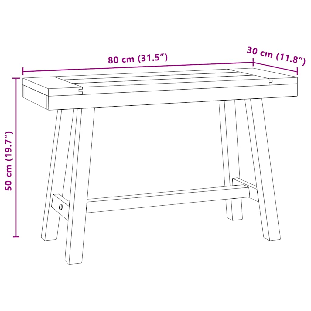 Sols, 80cm, tīkkoka masīvkoksne