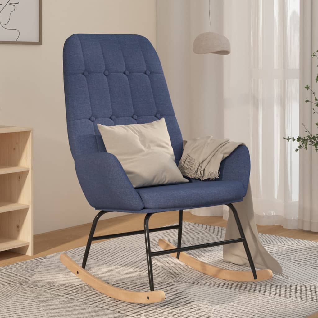 Rocking chair, blue, fabric