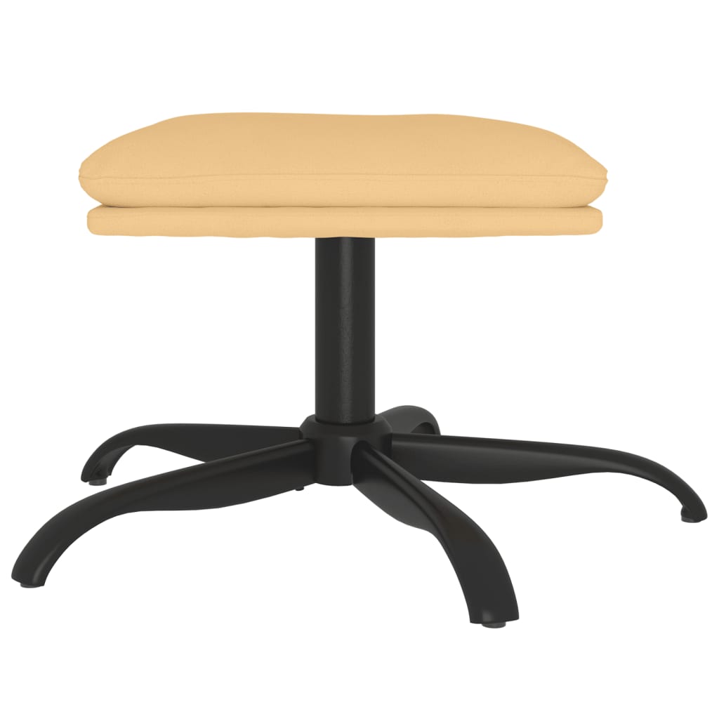 Footstool, cream, 60x60x36cm, microfiber fabric