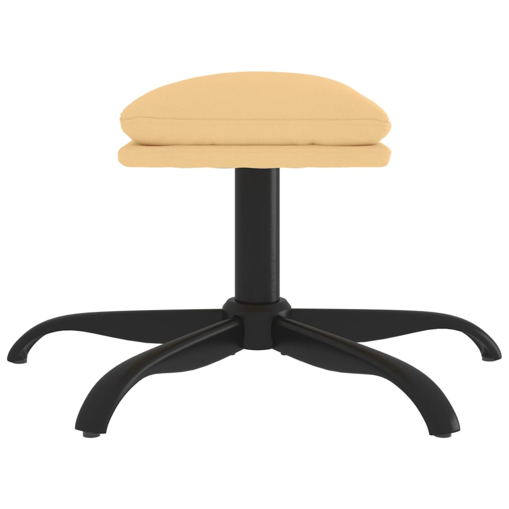 Footstool, cream, 60x60x36cm, microfiber fabric