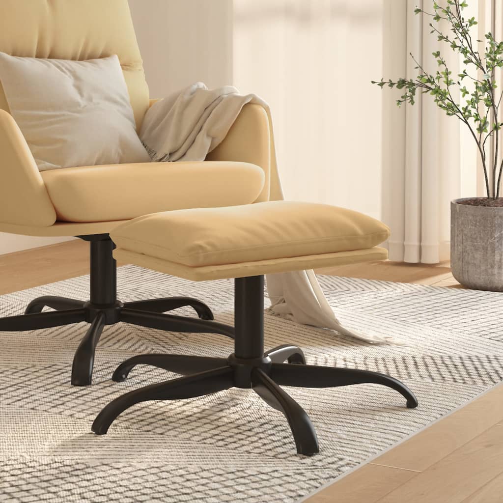 Footstool, cream, 60x60x36cm, microfiber fabric