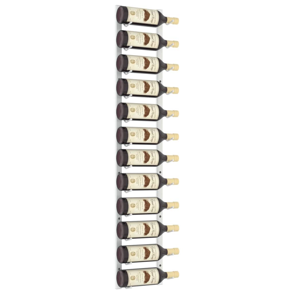 Prie sienos montuojamas vyno laikiklis, baltas, geležis