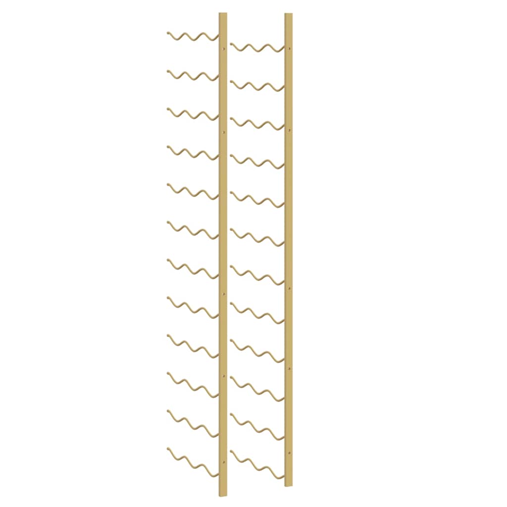 Prie sienos montuojamas vyno laikiklis, auksinis, geležis