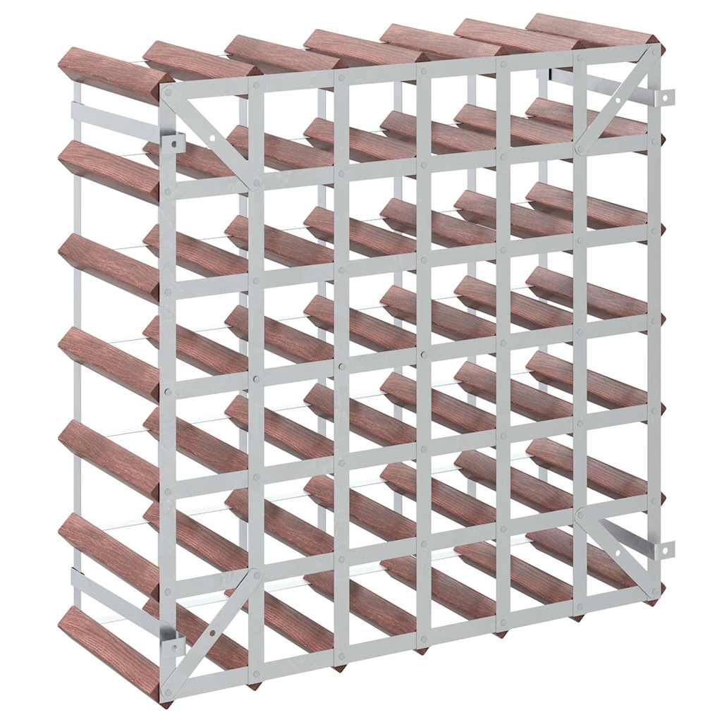 Vyno laikiklis 42 buteliams, rudas, pušies medienos masyvas