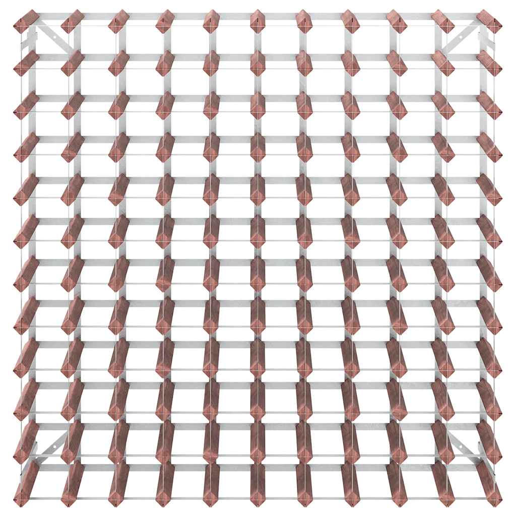 Vyno laikiklis 120 butelių, rudas, pušies medienos masyvas