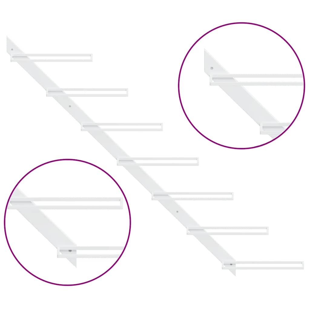 Prie sienos montuojamas vyno laikiklis, baltas, metalas