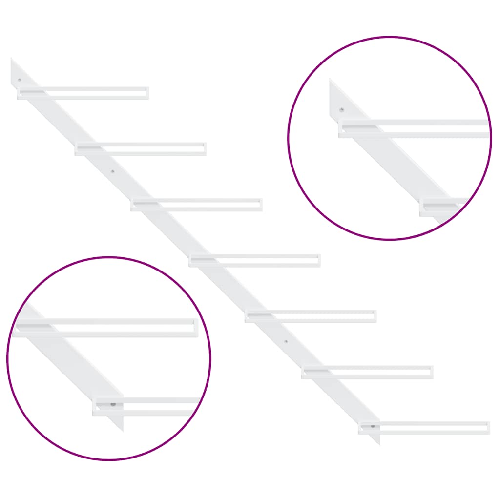 Prie sienos montuojami vyno laikikliai, 2vnt., balti, metalas