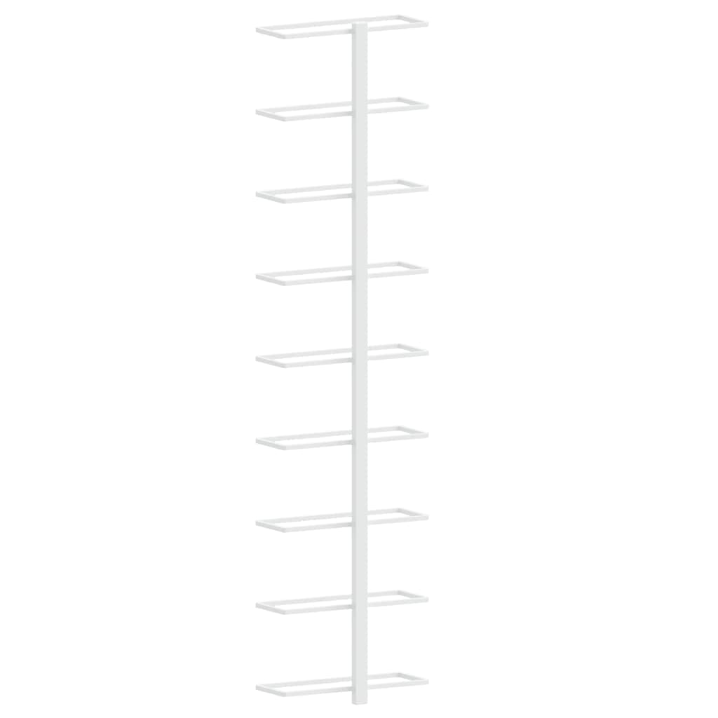 Prie sienos montuojamas vyno laikiklis, baltas, geležis