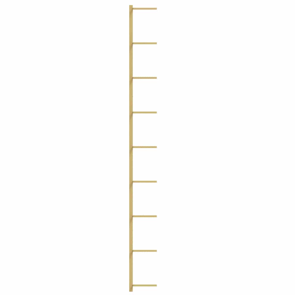 Prie sienos montuojamas vyno laikiklis, auksinis, geležis