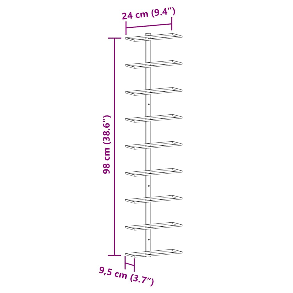 Prie sienos montuojamas vyno laikiklis, auksinis, geležis