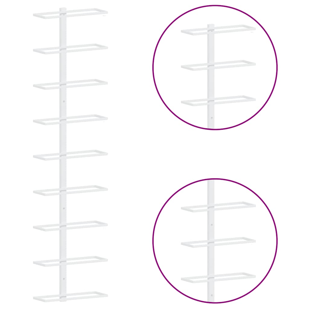 Prie sienos montuojami vyno laikikliai, 2vnt., balti, geležis