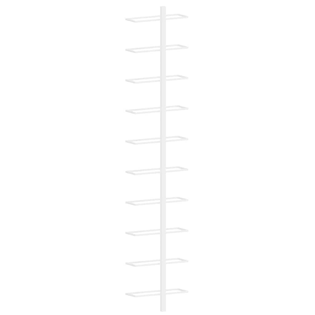 Prie sienos montuojamas vyno laikiklis, baltas, metalas