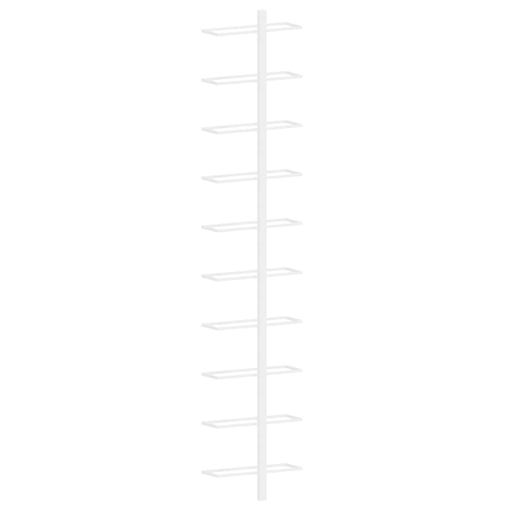 Prie sienos montuojamas vyno laikiklis, baltas, metalas