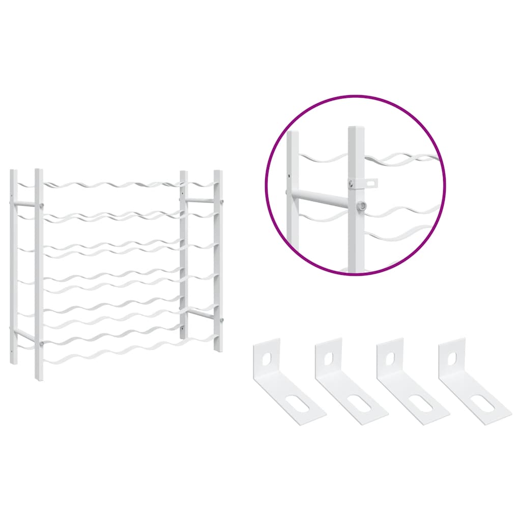 Vyno laikiklis 36 buteliams, baltos spalvos, metalas