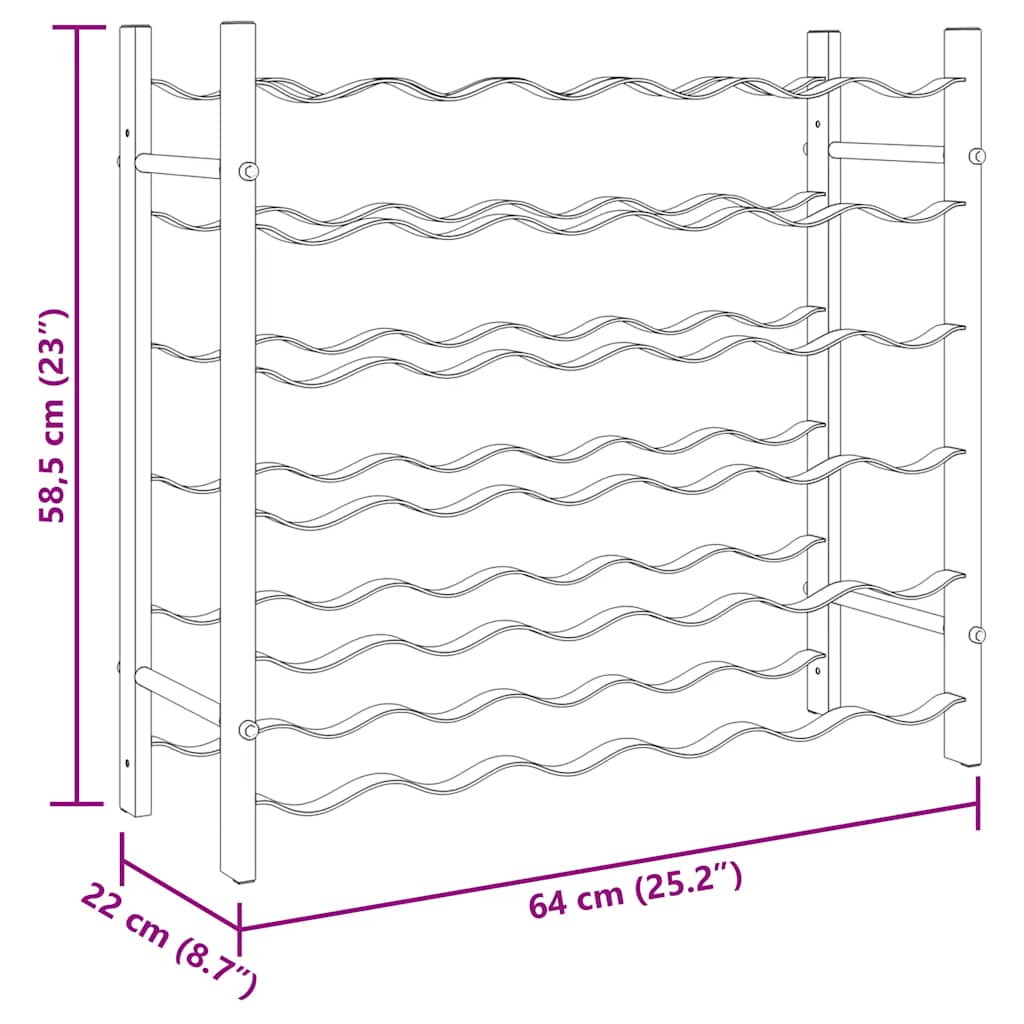 Vyno laikiklis 36 buteliams, baltos spalvos, metalas