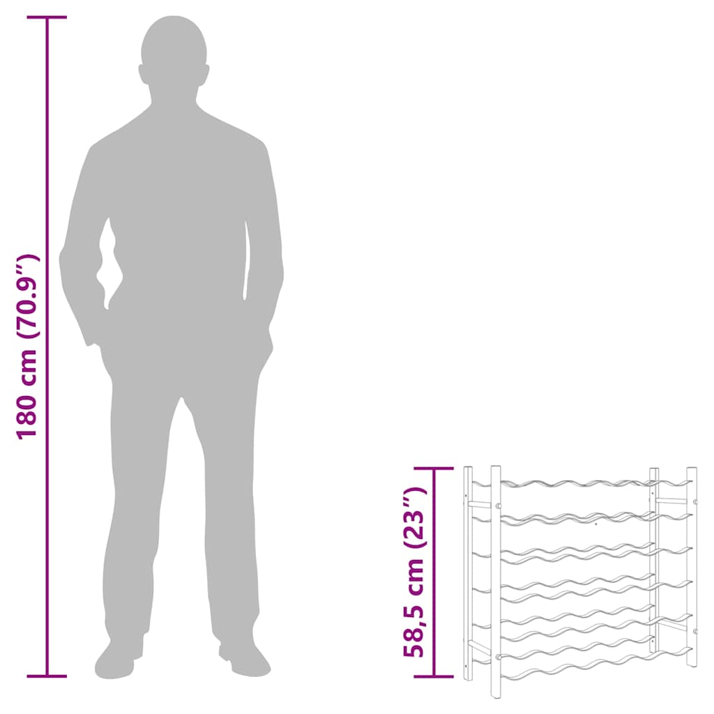 Vyno laikiklis 36 buteliams, baltos spalvos, metalas