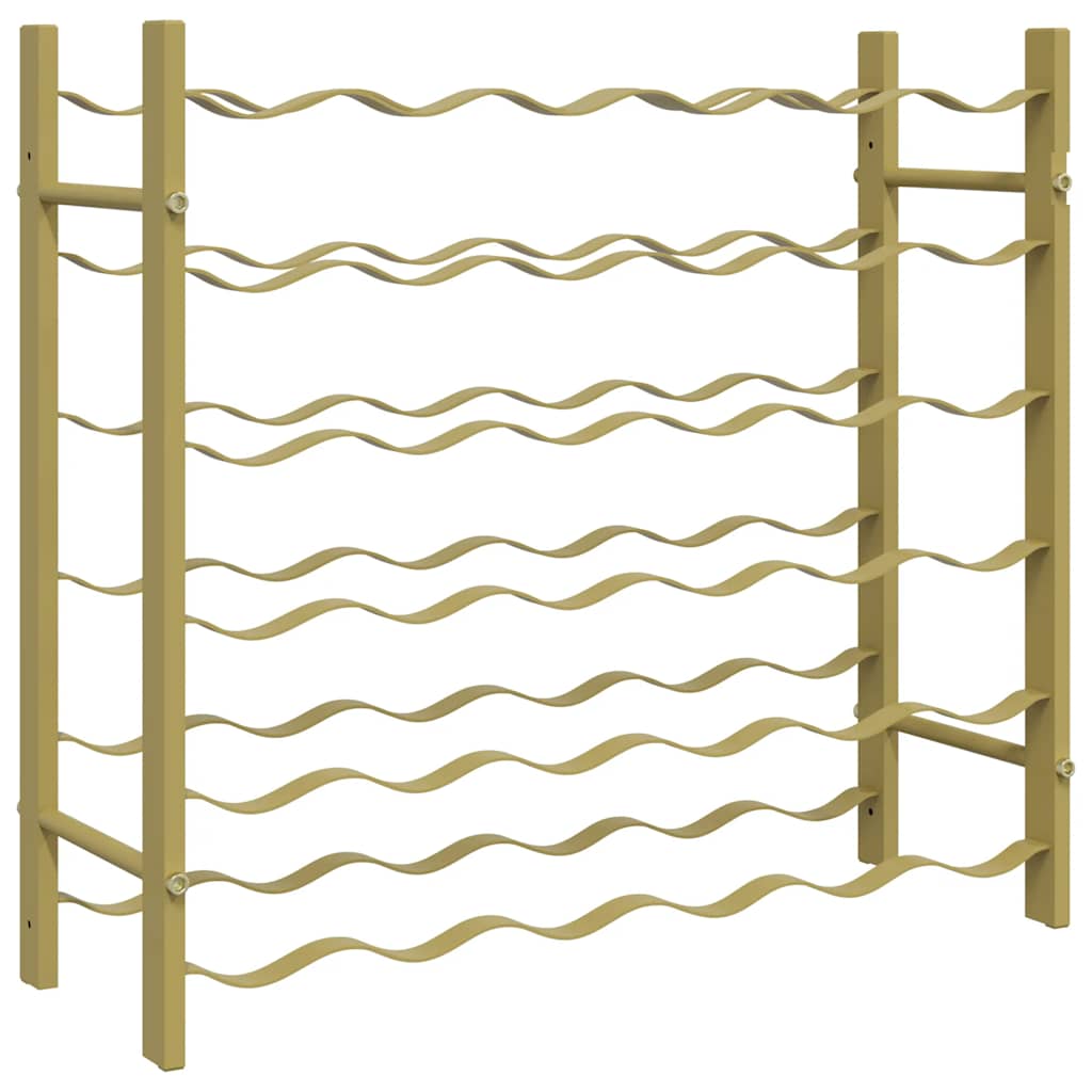 Laikiklis vynui 36 buteliams, auksinės spalvos, metalas