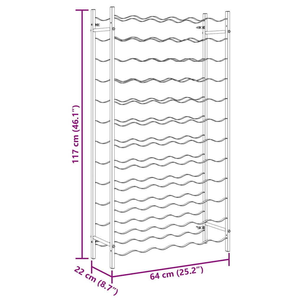 Vyno laikiklis 72 buteliams, baltos spalvos, metalas