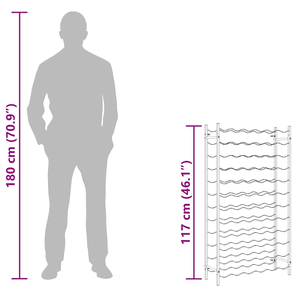 Vyno laikiklis 72 buteliams, baltos spalvos, metalas