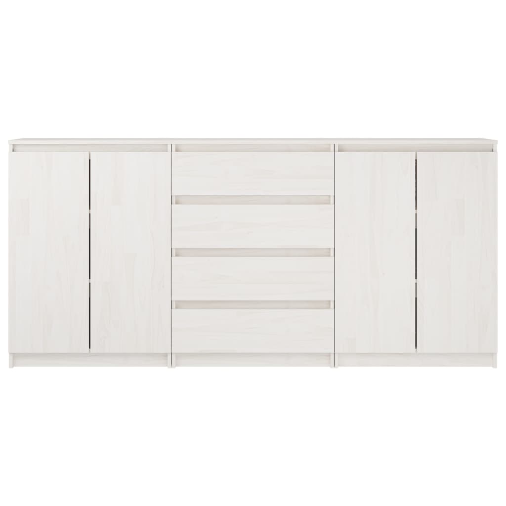 Sideboards, 3 pcs., white, solid pine wood