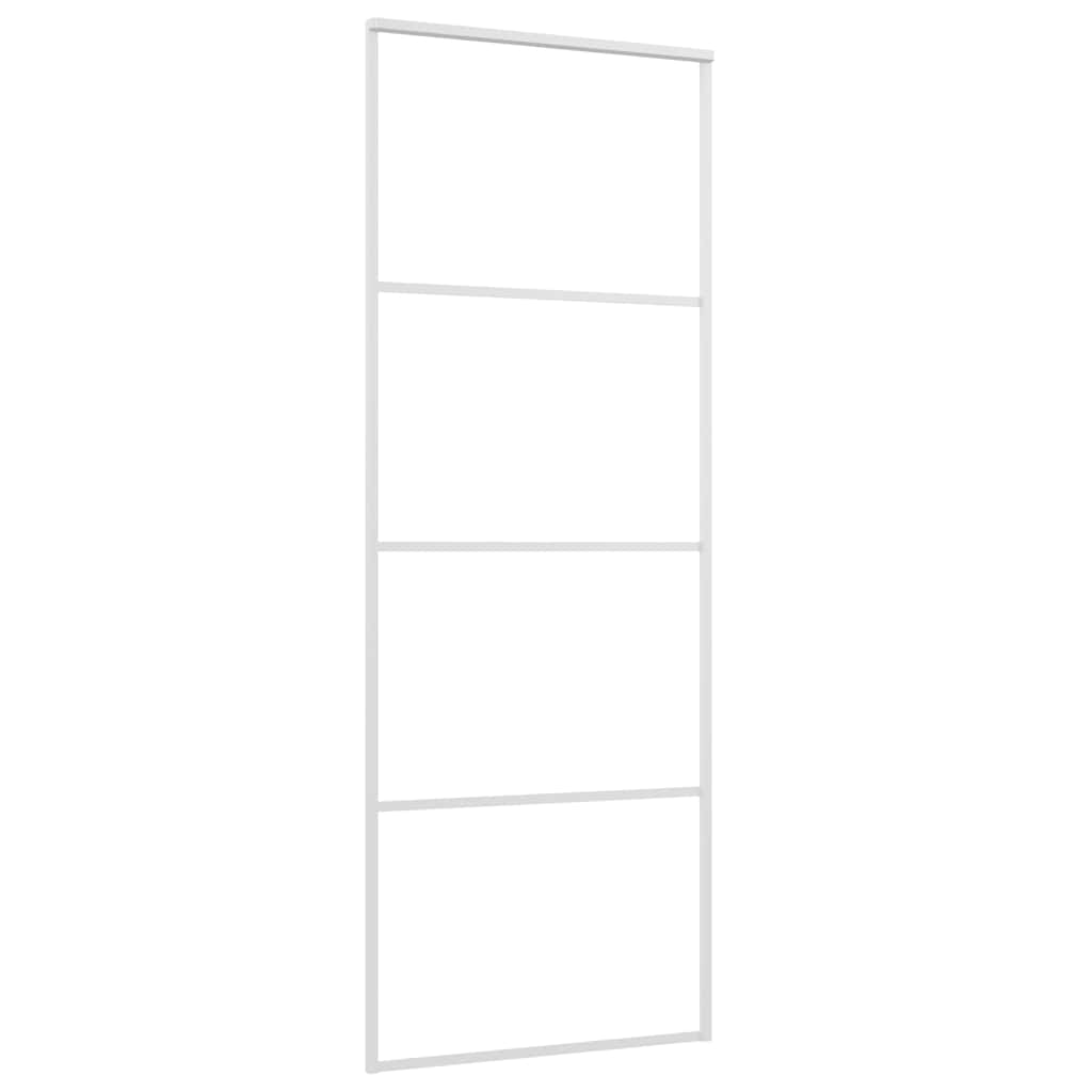 Stumdomos durys, baltos, 76x205cm, ESG stiklas ir aliuminis