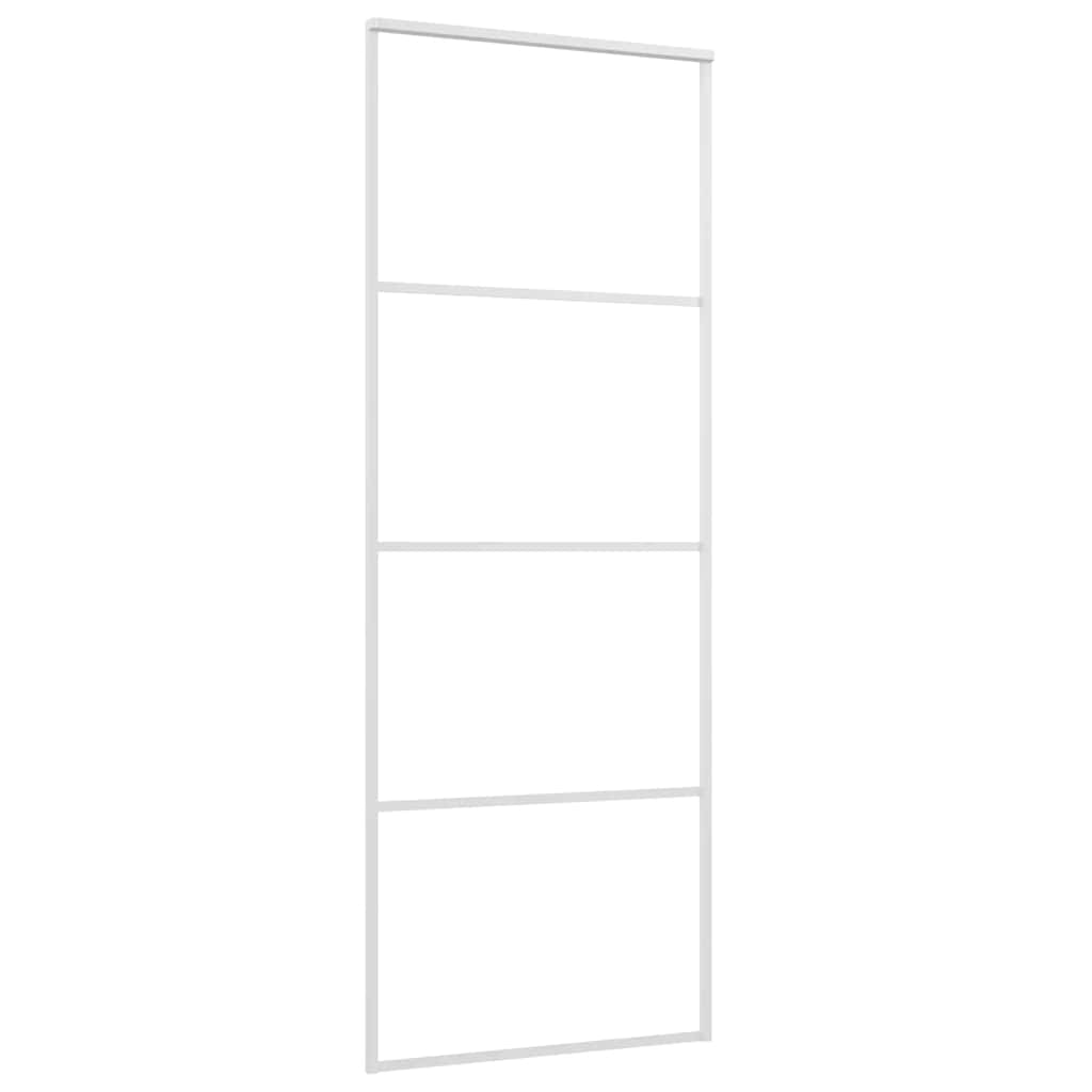 Stumdomos durys, baltos, 76x205cm, ESG stiklas ir aliuminis