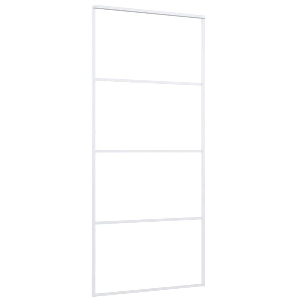 Sliding door, white, 90x205cm, ESG glass and aluminum