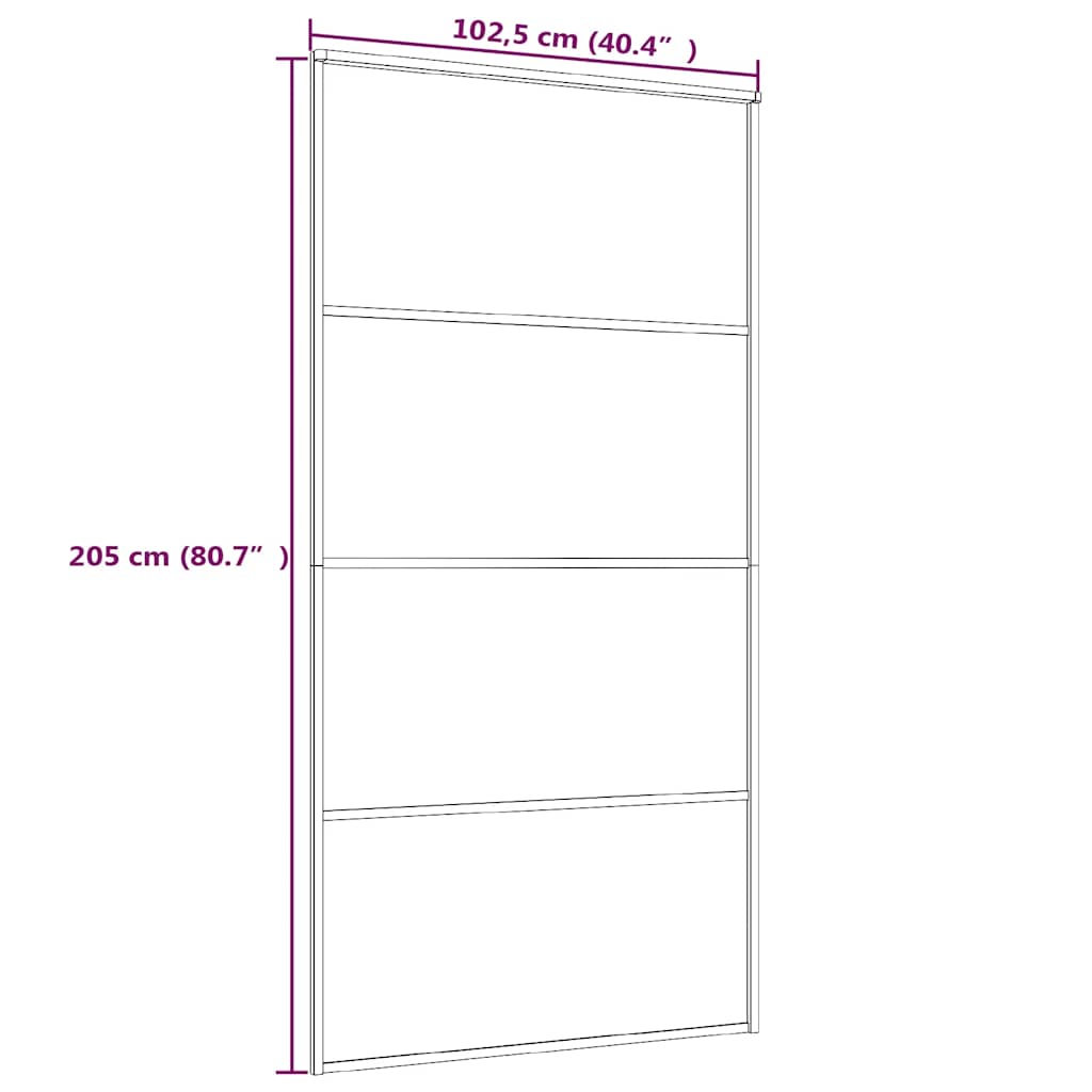 Stumdomos durys, juodos, 102,5x205cm, ESG stiklas ir aliuminis