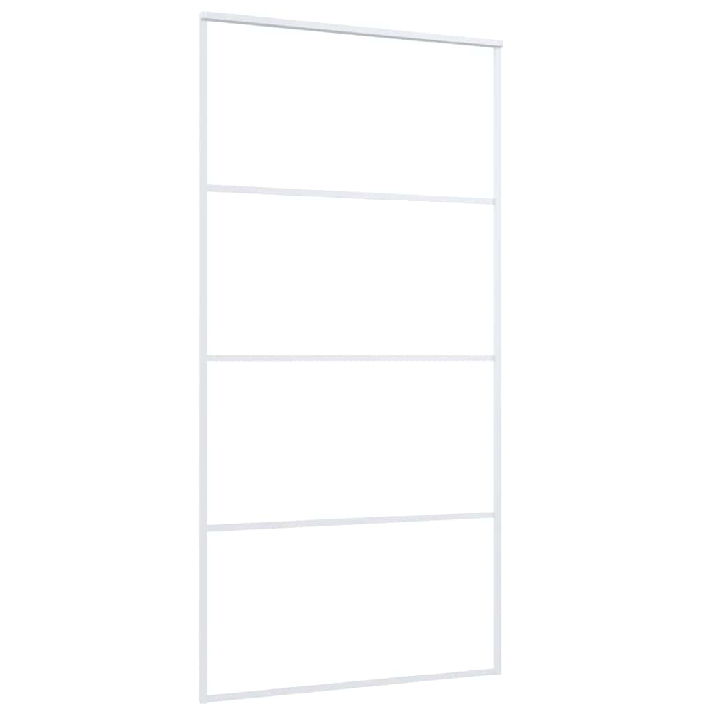Stumdomos durys, baltos, 102,5x205cm, ESG stiklas ir aliuminis