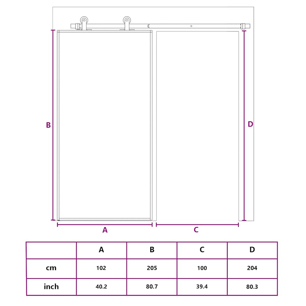 Stumdomos durys, baltos, 102,5x205cm, ESG stiklas ir aliuminis