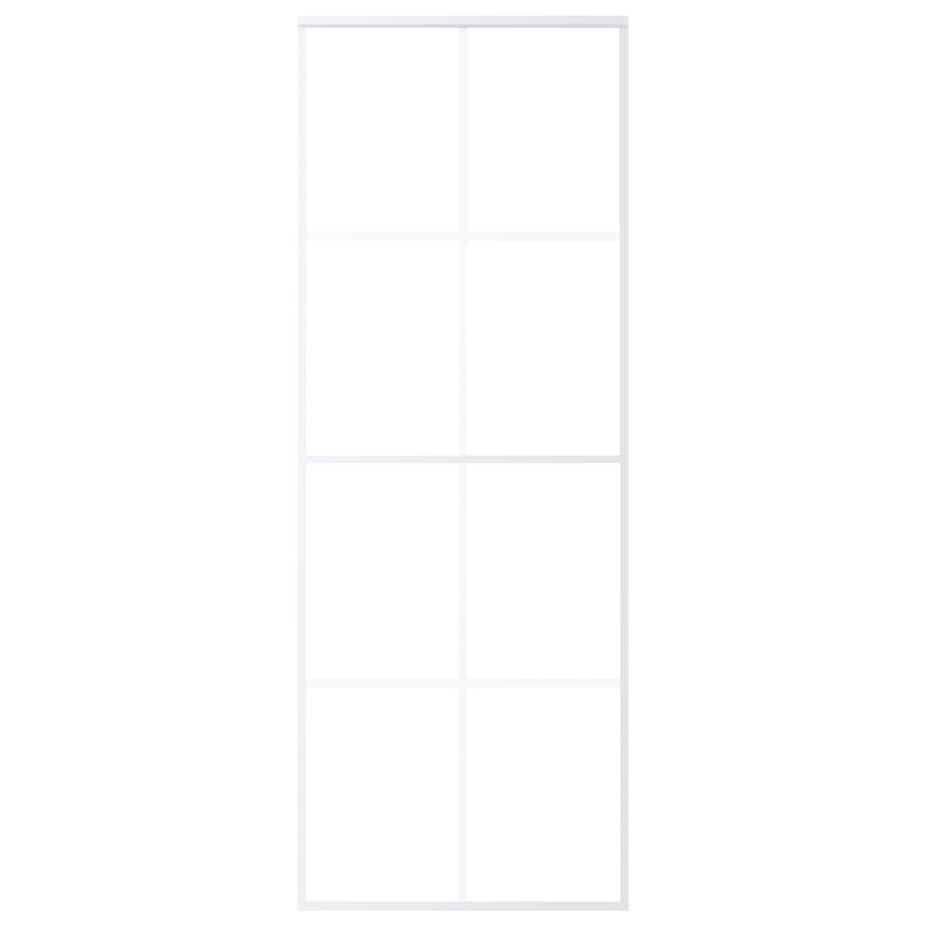 Stumdomos durys, baltos, 76x205cm, ESG stiklas ir aliuminis