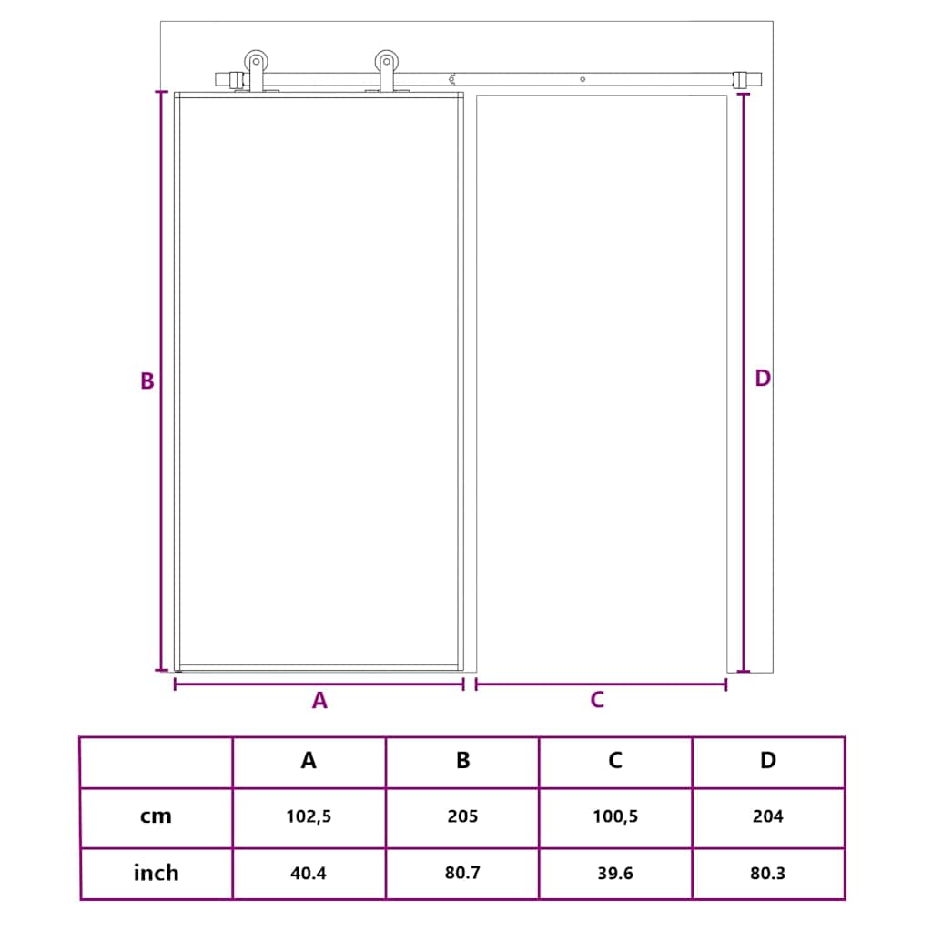 Stumdomos durys, baltos, 102,5x205cm, ESG stiklas ir aliuminis