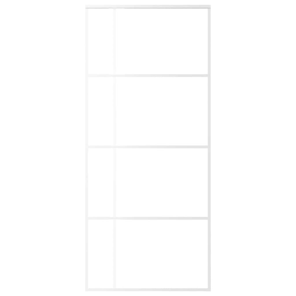 Sliding door, white, 90x205cm, ESG glass and aluminum
