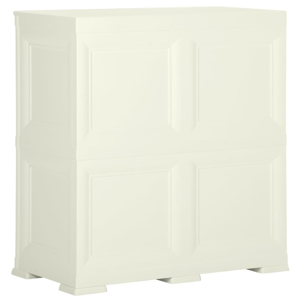 Plastikinė spintelė, vanilinė, 79x43x85,5cm, medienos dizaino