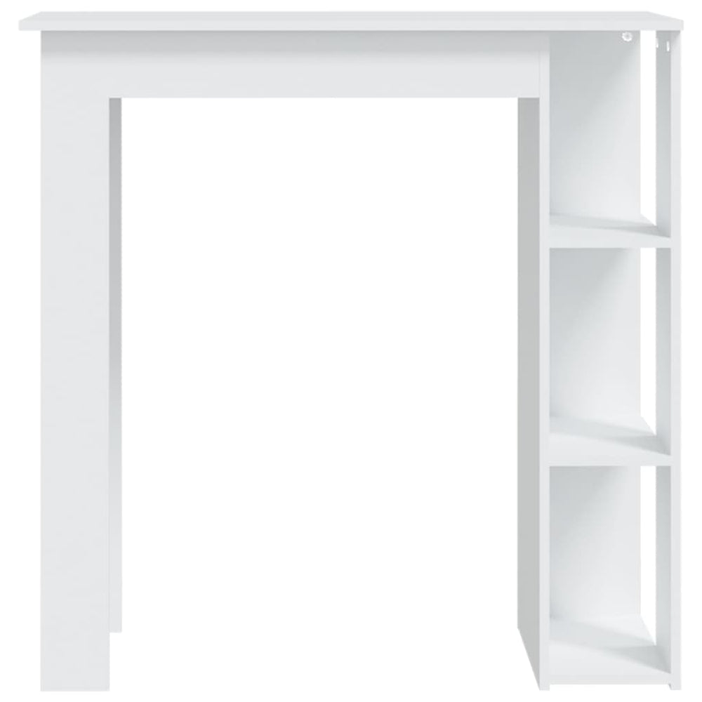 Bar table with shelf, white, 102x50x103.5cm, wood
