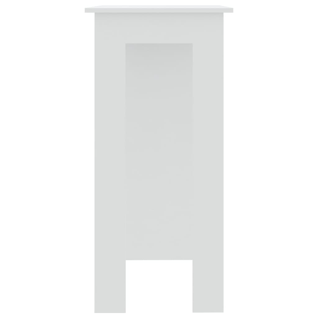 Baro stalas su lentyna, baltas, 102x50x103,5cm, mediena