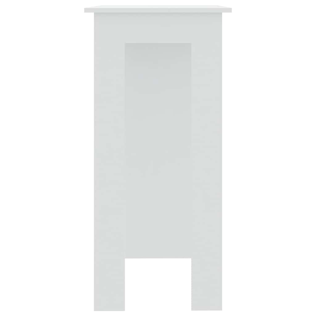 Baro stalas su lentyna, baltas, 102x50x103,5cm, mediena