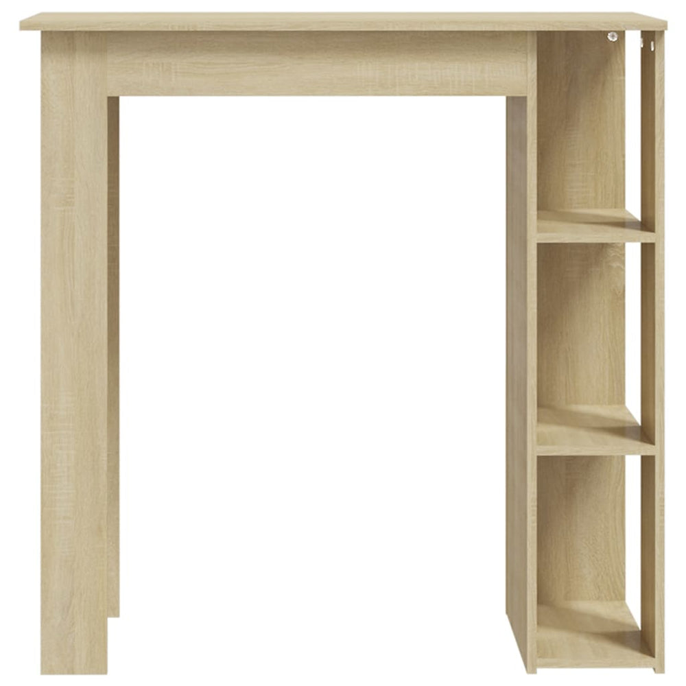 Bar table with shelf, oak, 102x50x103.5cm, wood