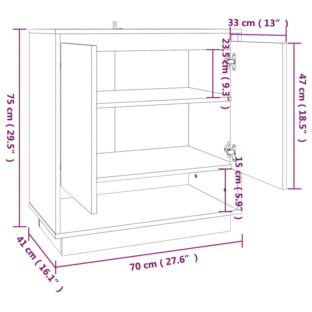 Side cabinet, Sonoma oak, 70x41x75cm, engineered wood