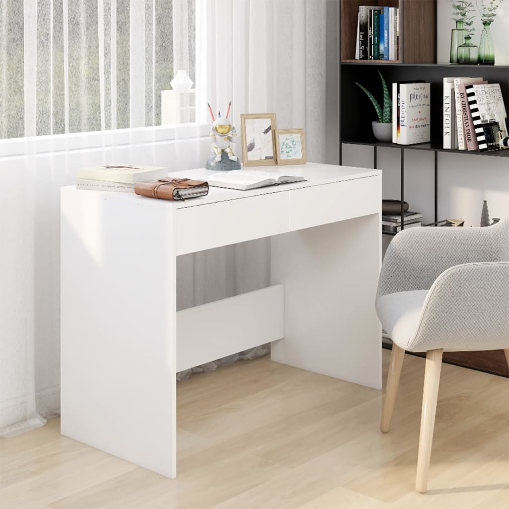 Desk, white, 101x50x76.5cm, engineered wood