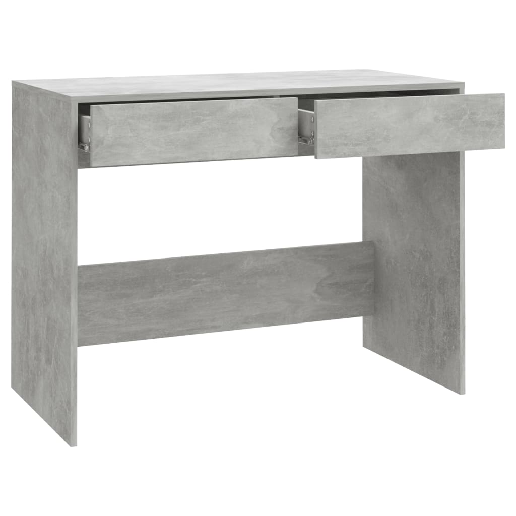 Rašomasis stalas, betono, 101x50x76,5cm, apdirbta mediena