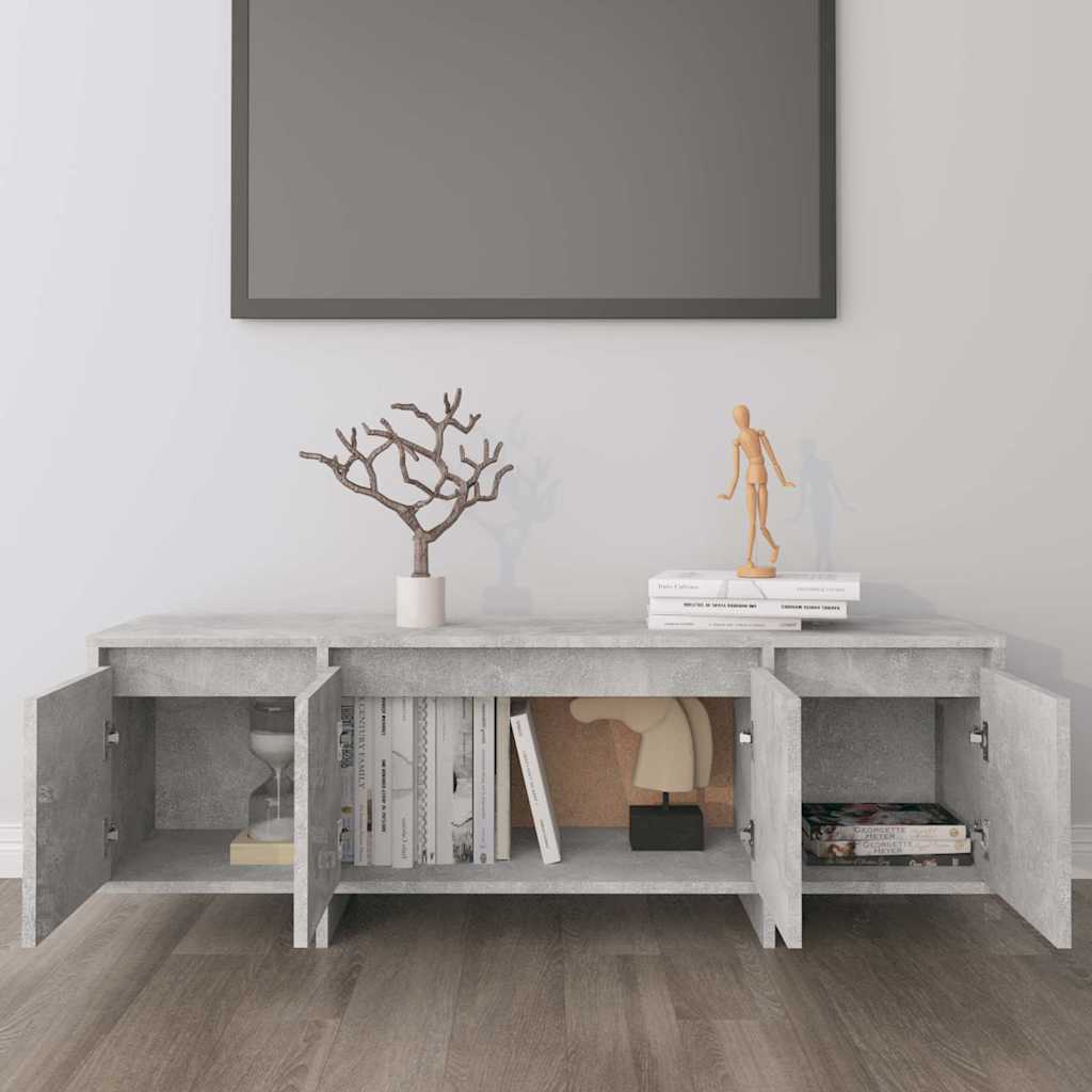 TV cabinet, concrete, 120x30x40.5cm, treated wood