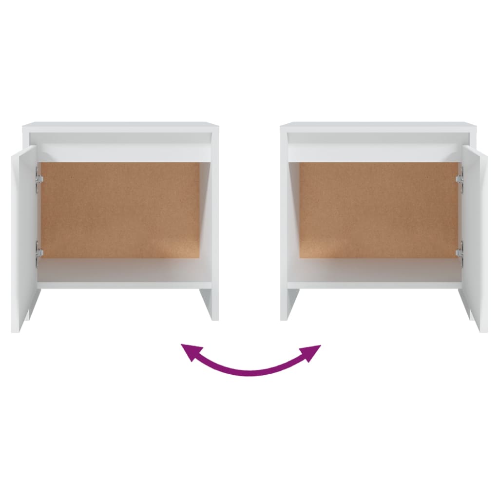 Bedside table, white, 45x34x44.5cm, MFC