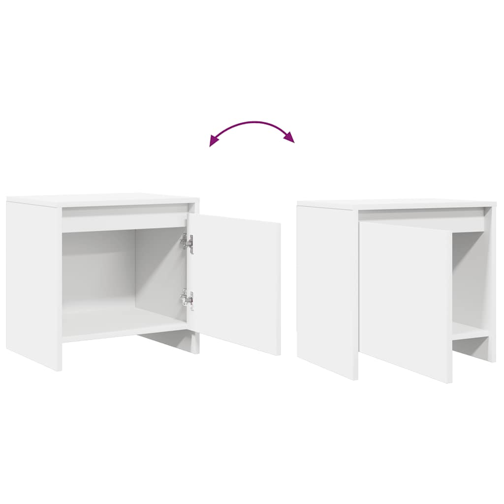 Bedside table, white, 45x34x44.5cm, MFC