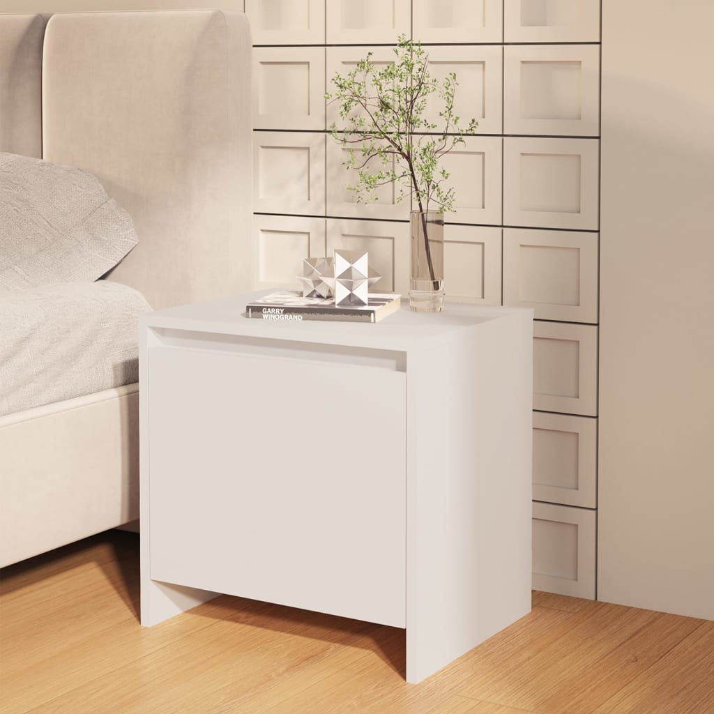Bedside tables, 2 pcs., white, 45x34x44.5cm, wood