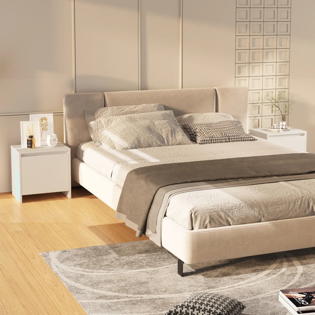 Bedside tables, 2 pcs., white, 45x34x44.5cm, wood