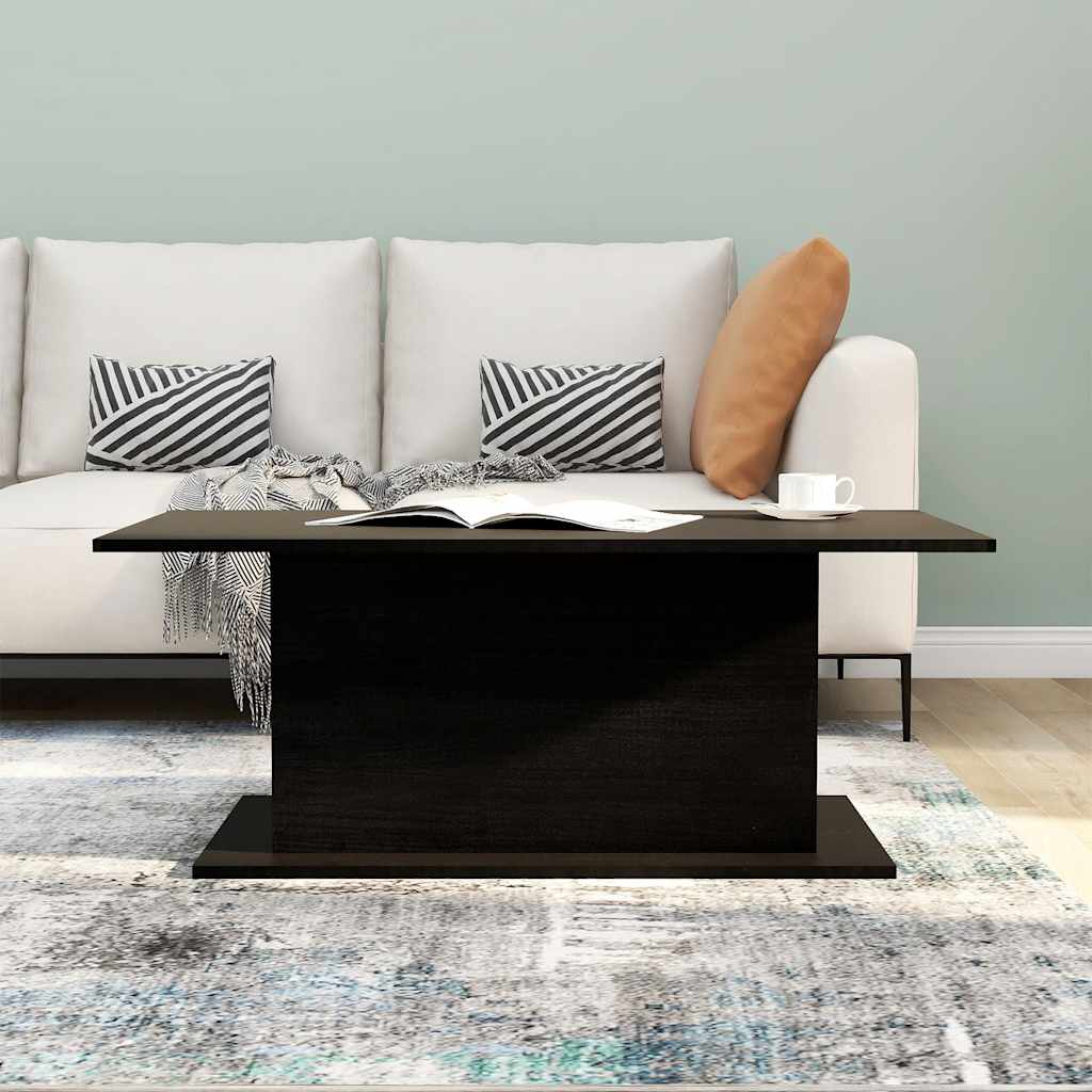 Kavos staliukas, juodas, 102x55,5x40cm, apdirbta mediena